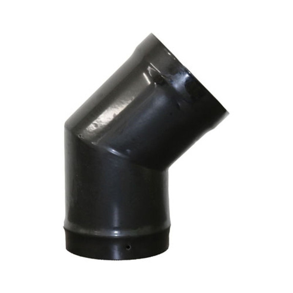 Gloss Black Vitreous Enamel 100mm Diameter 45 Degree Bend (Mitred)