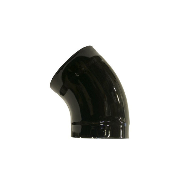 Gloss Black Vitreous Enamel 150mm Diameter 45 Degree Bend