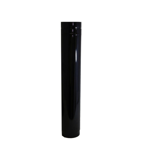 Gloss Black Vitreous Enamel 150mm Diameter Adjustable Pipe 900-1600mm