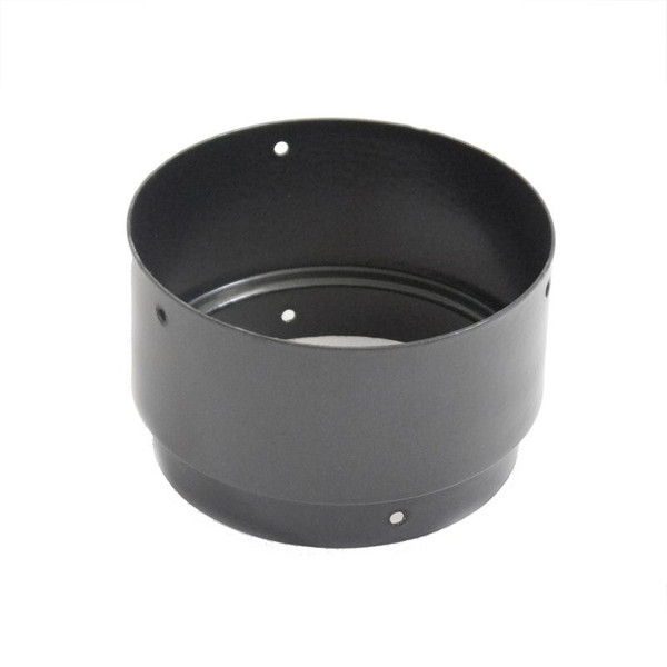 Matt Black Vitreous Enamel 125mm Diameter Economy Adaptor To Flexible Liner