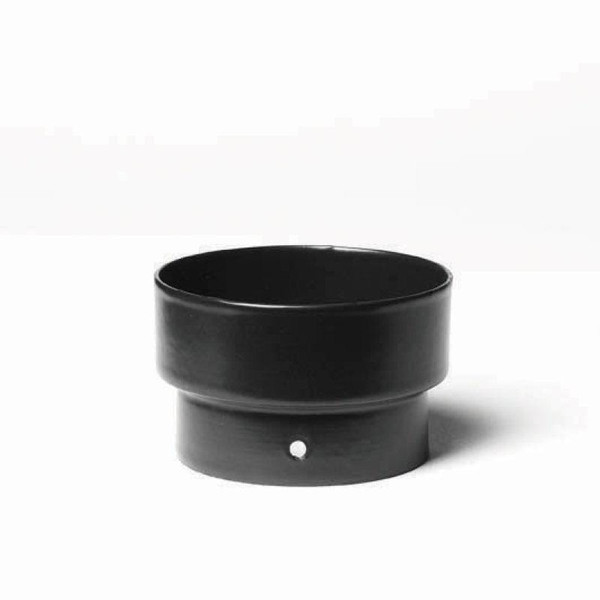 Matt Black Vitreous Enamel 125mm Diameter Continental Stove Adaptor