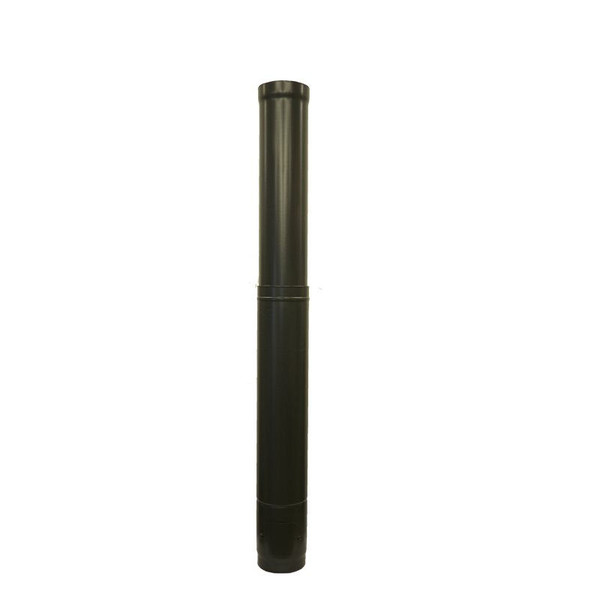 Matt Black Vitreous Enamel 125mm Diameter Adjustable Pipe 900-1450mm With Door