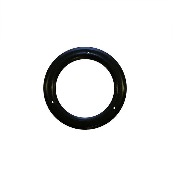 Matt Black Vitreous Enamel 150mm Diameter Trim Ring - 90 Degree. Depth of ring is 40mm.
