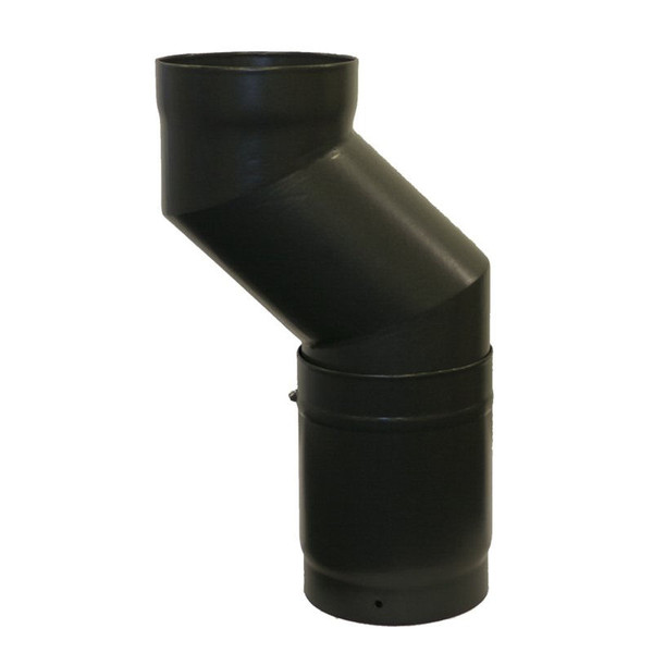 Matt Black Vitreous Enamel 150mm Diameter Adjustable Height Offset Section