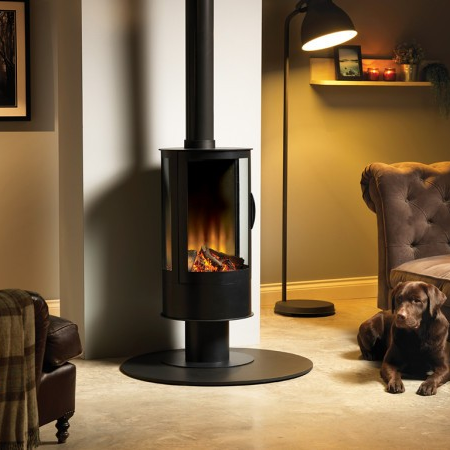 SLE42S Cylinder Stove With Premium Real Logs