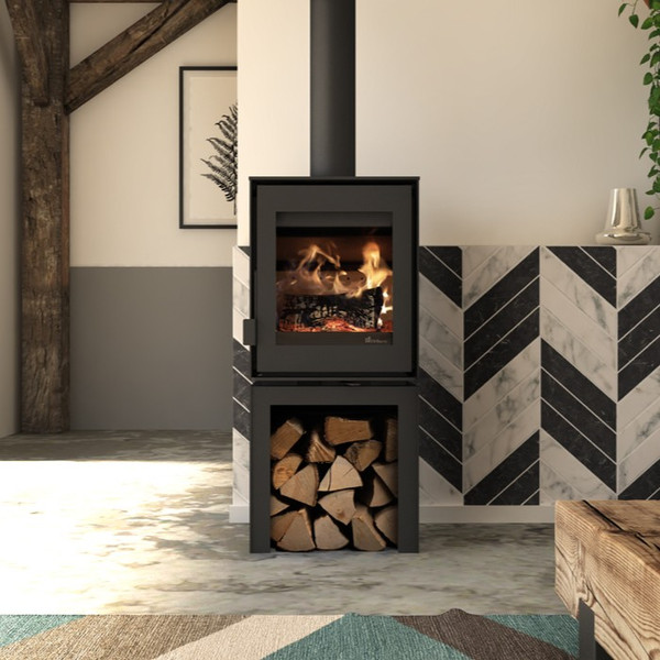Dik Geurts Modivar 5 Store Front 4.9 Kw wood burning stove