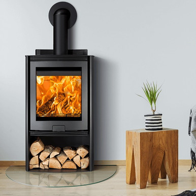 Di Lusso R5 Euro Eco with Curved Stainless Sides 6.3kW Wood Burning Stove