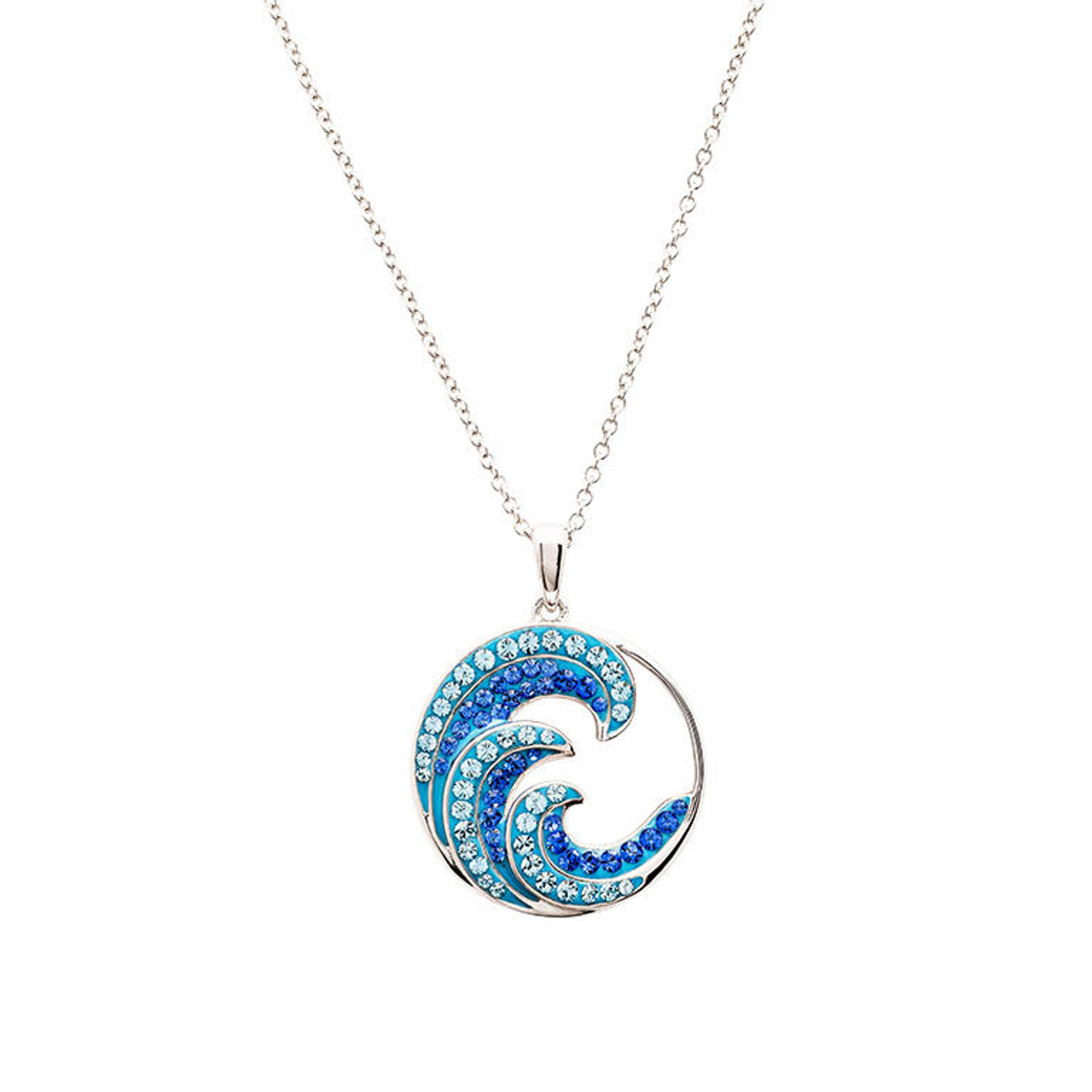 Crystal Wave Sterling Silver Sapphire Necklace - Loggerhead Marinelife ...