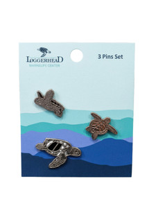 Pewter-tone Soft Enamel Sea Turtle Pins