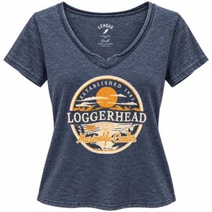 Heather Navy Loggerhead V-Neck Tee