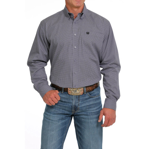 Men's Cinch Lilac/Grey Diamond Button Down