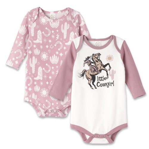 Infant Girl's Little Cowgirl Set Of 2 Onsies