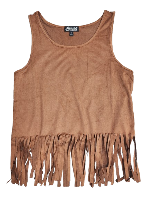 Women's Cowgirl Hardware Faux Suede Fringe Tank Women's Cowgirl Hardware Faux Suede Fringe Tank