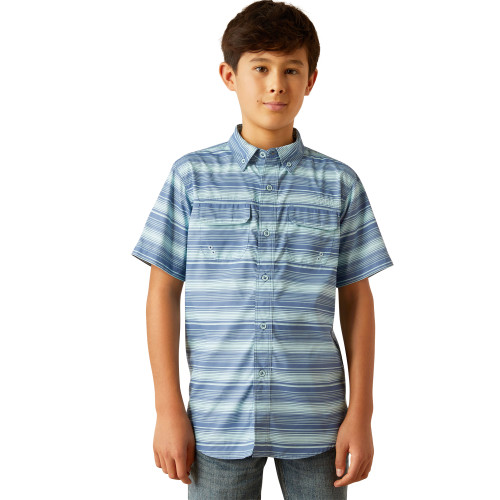 Boy's Ariat VentTEK Outbound Blue Raven Shortsleeve Boy's Ariat VentTEK Outbound Blue Raven Shortsleeve