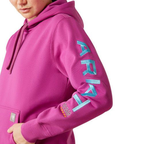 Women's Ariat Rebar Pink/Maui Blue Hoodie
