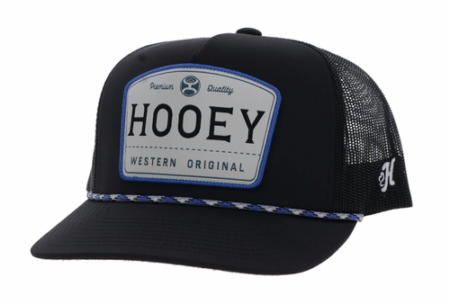 Hooey Trip Black w/ Blue Patch Hat Hooey Trip Black w/ Blue Patch Hat