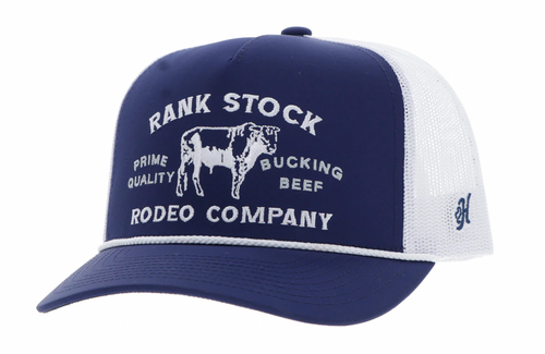 Hooey Rank Stock Navy/White Stitched Hat
