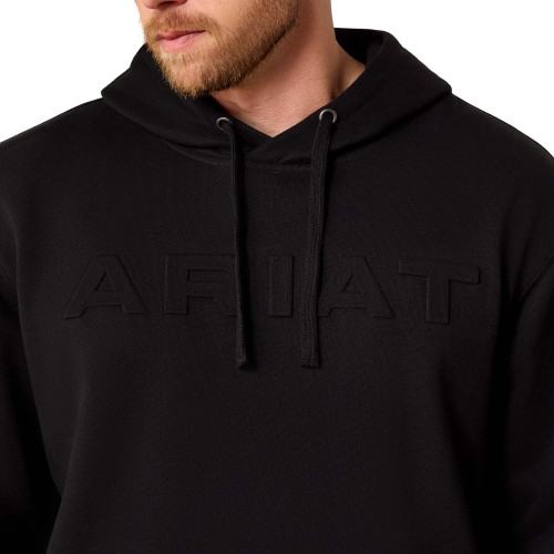 Men's Ariat Black Embossed Logo Hoodie