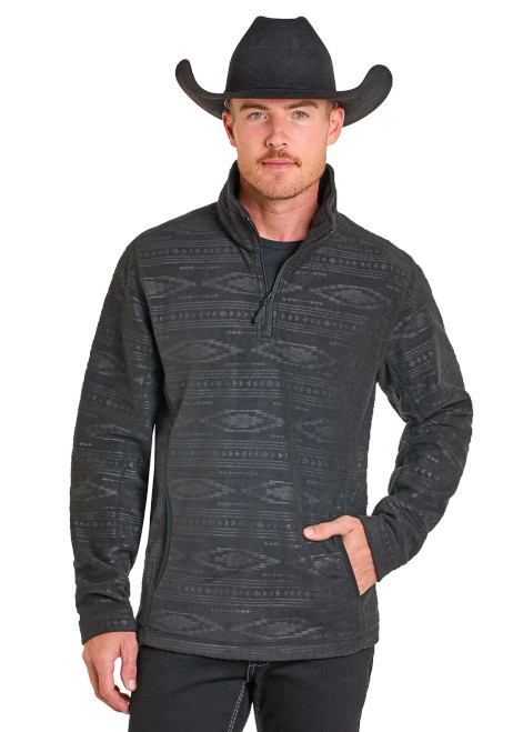 Men's Panhandle Slim Black Fleece Pullover Men's Panhandle Slim Black Fleece Pullover