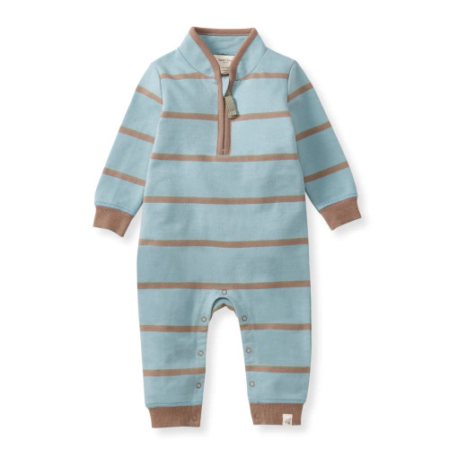 Infant Burt's Bees Holland Stripe Blue Jumpsuit Infant Burt's Bees Holland Stripe Blue Jumpsuit