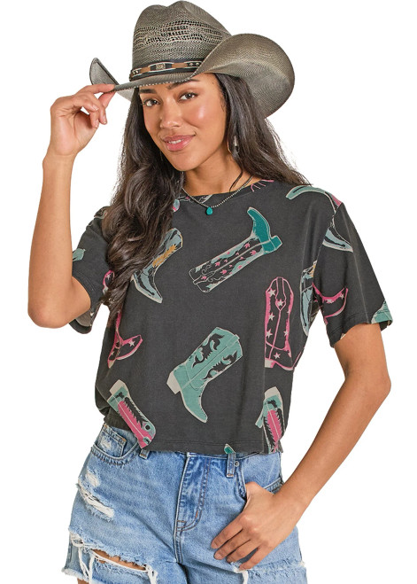 Women's Rock & Roll Boot Printed Tshirt
