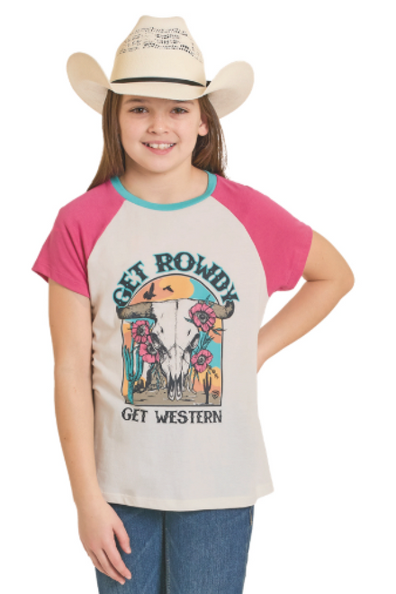 Girl's Rock & Roll Get Rowdy Get Western Tshirt