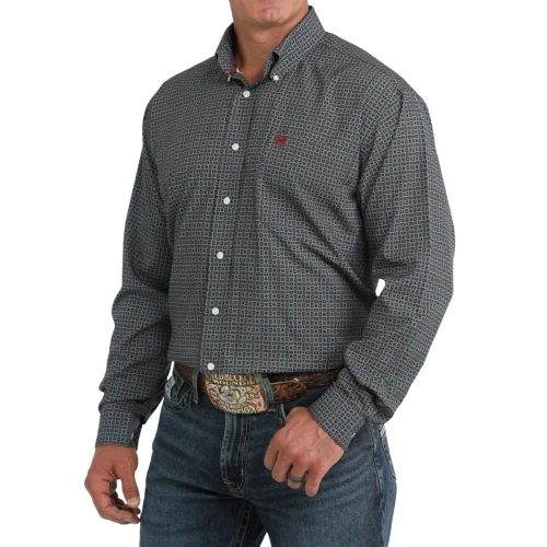 Men's Cinch Blue Geo ArenaFlex Longsleeve