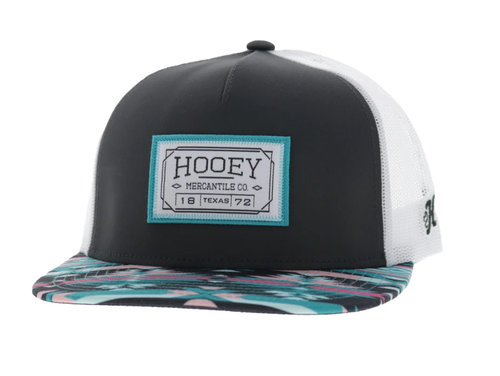 Youth Hooey Doc Charcoal/White Teal Patch Hat