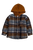 Kid's Brown Plaid Shacket with Hood