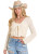 Women's Rock & Roll Cream Crochet Tie Cardigan