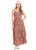 Women's Rock & Roll Rust/Aqua Tiered Maxi Dress