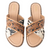 Myra Chappy Criss-cross Hairon & Tooled Leather Slide