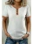 Women's Heather Grey/Tan Button Shortsleeve Top