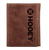Hooey Classic Smooth Brown Trifold Wallet