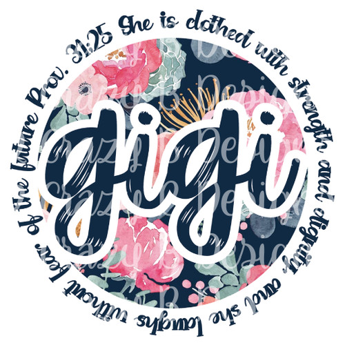 Gigi Floral Proverbs Transfer