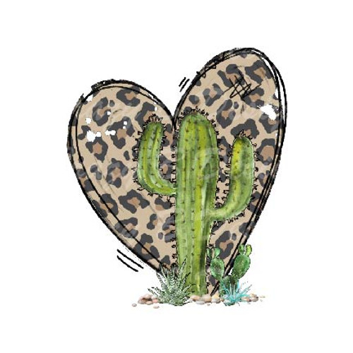 Cactus Leopard Heart Transfer