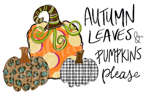 Autumn Leaves & Pumpkins Please 2 Transfer