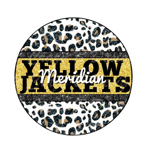 Meridian Yellow Jackets Leopard Circle Transfer