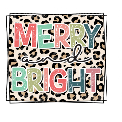 Merry and Bright Leopard Transfer