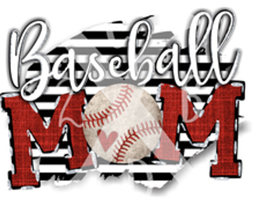 Baseball Mom Stripes Transfer