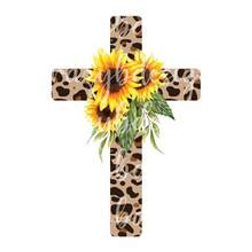 Leopard Cross Sunflower Transfer