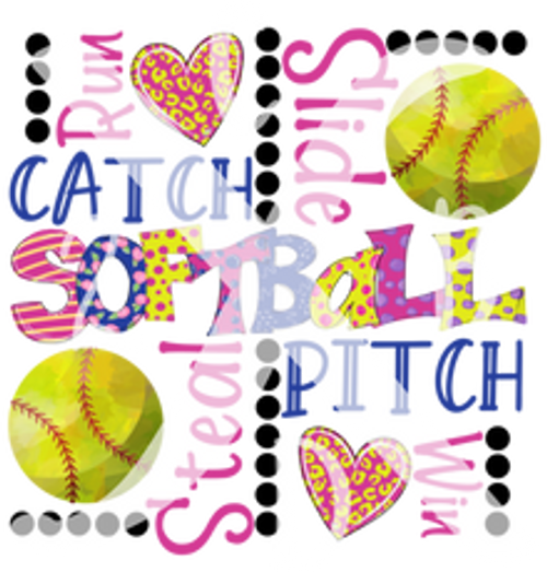 Softball Collage Transfer