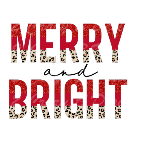 Merry and Bright Red Leopard Transfer