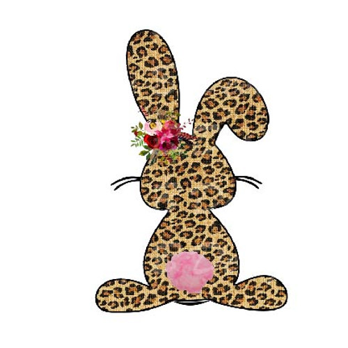 Floral leopard Bunny 2 Transfer