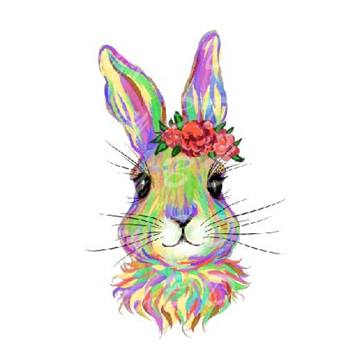 Watercolor bunny Transfer