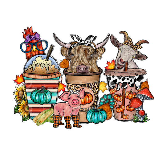 Pumpkin Spice Farm Animals Transfer