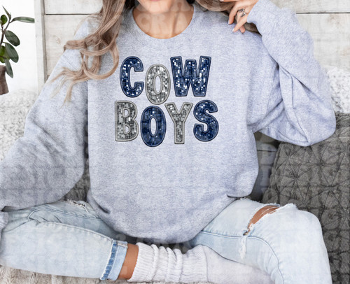 COWBOYS Faux Sequin Sweatshirt