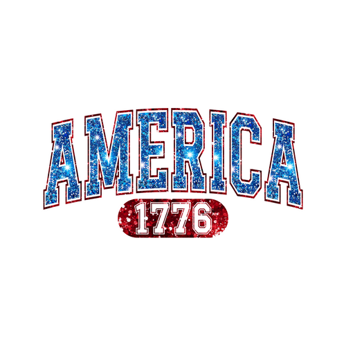 America 1776 Faux Glitter DTF Transfer