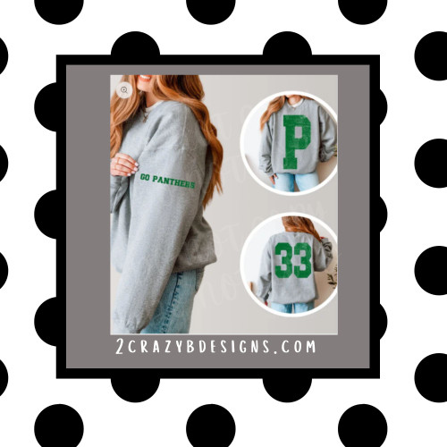 OVERSIZED LETTER+NUMBER AND GO TEAM! DTF