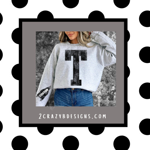 CUSTOM ACID WASH LETTER+CUSTOM SLEEVE DTF